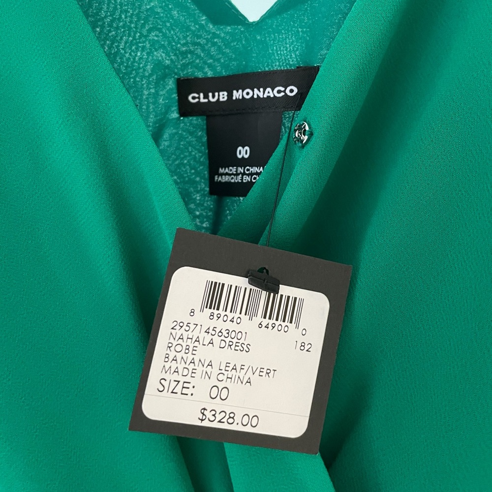 New with tags: Club Monaco green dress